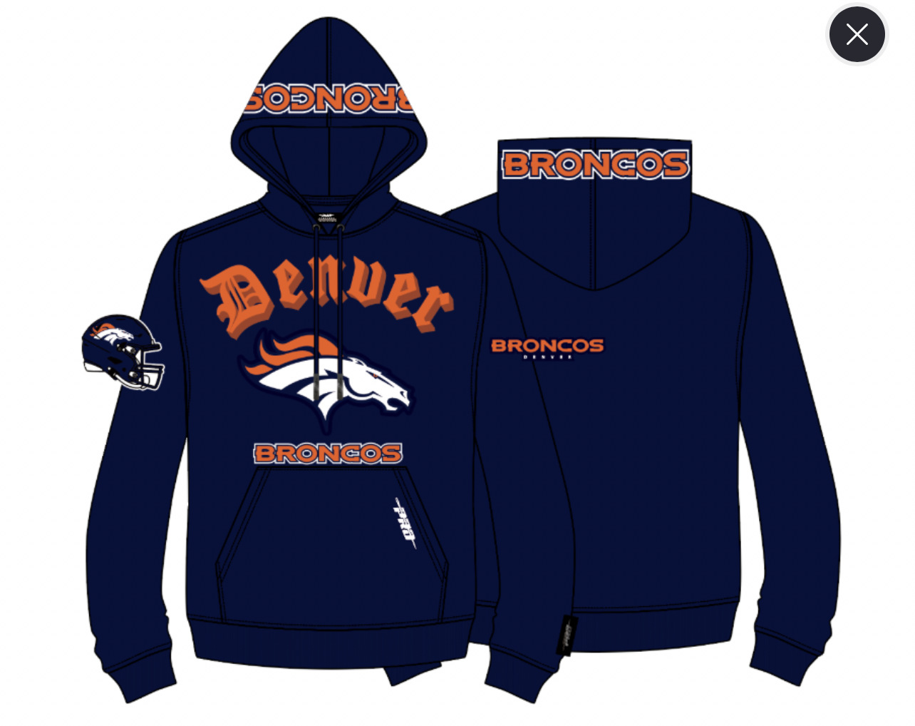 Licensed Sports Pro Standard Brand Men’s Denver Broncos Hoodie