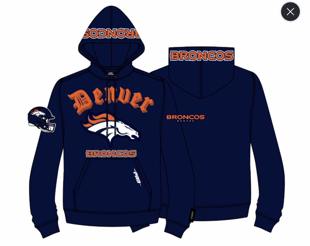 Licensed Sports Pro Standard Brand Men’s Denver Broncos Hoodie