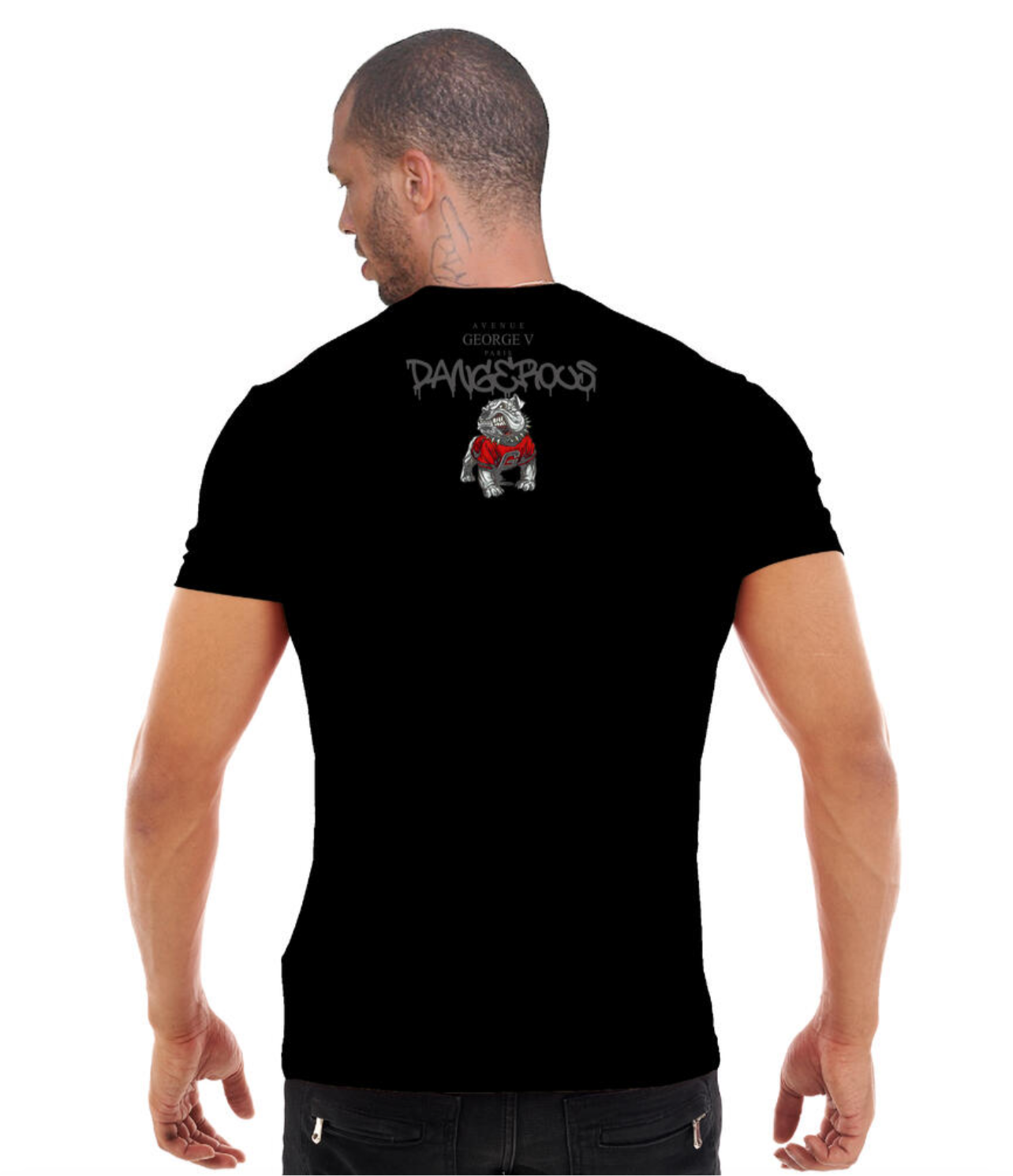 George V Black Bulldog Designer Men’s Tee Shirt