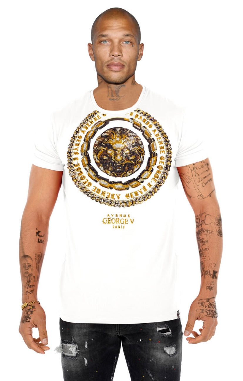 George V White Gold Designer Men’s Tee Shirt