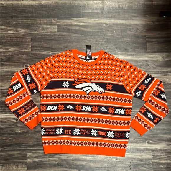 Men’s FOCO Sports NFL licensed Denver Broncos Orange Sweater