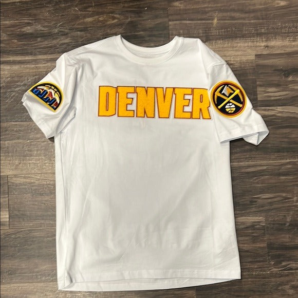 Men’s Pro Standard White licensed special edition Denver Nuggets Sports T-Shirt with Denver Logo