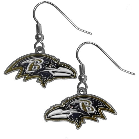 Womens Sports Licensed Baltimore Ravens NFL Dangle Earrings