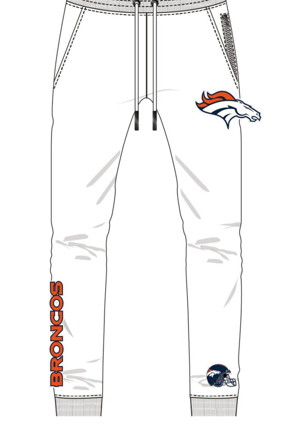 Pro Standard Mens Denver Broncos White Jogger Pants
