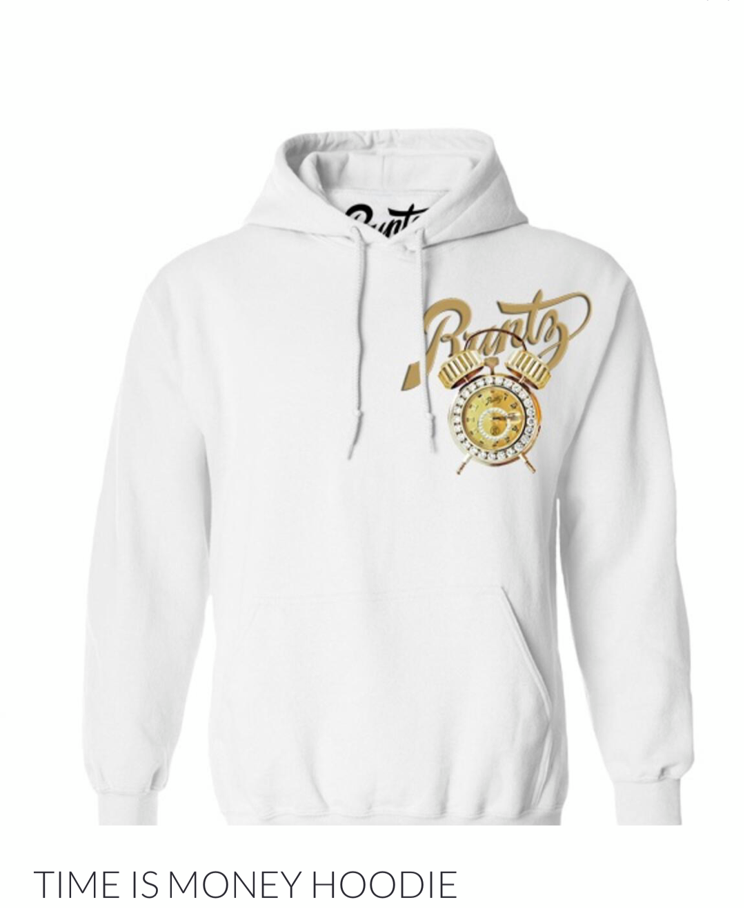 Men s Runtz Brand Off White Gold Detail Hoodie Sweatshirt Unleashed Streetwear and Apparel