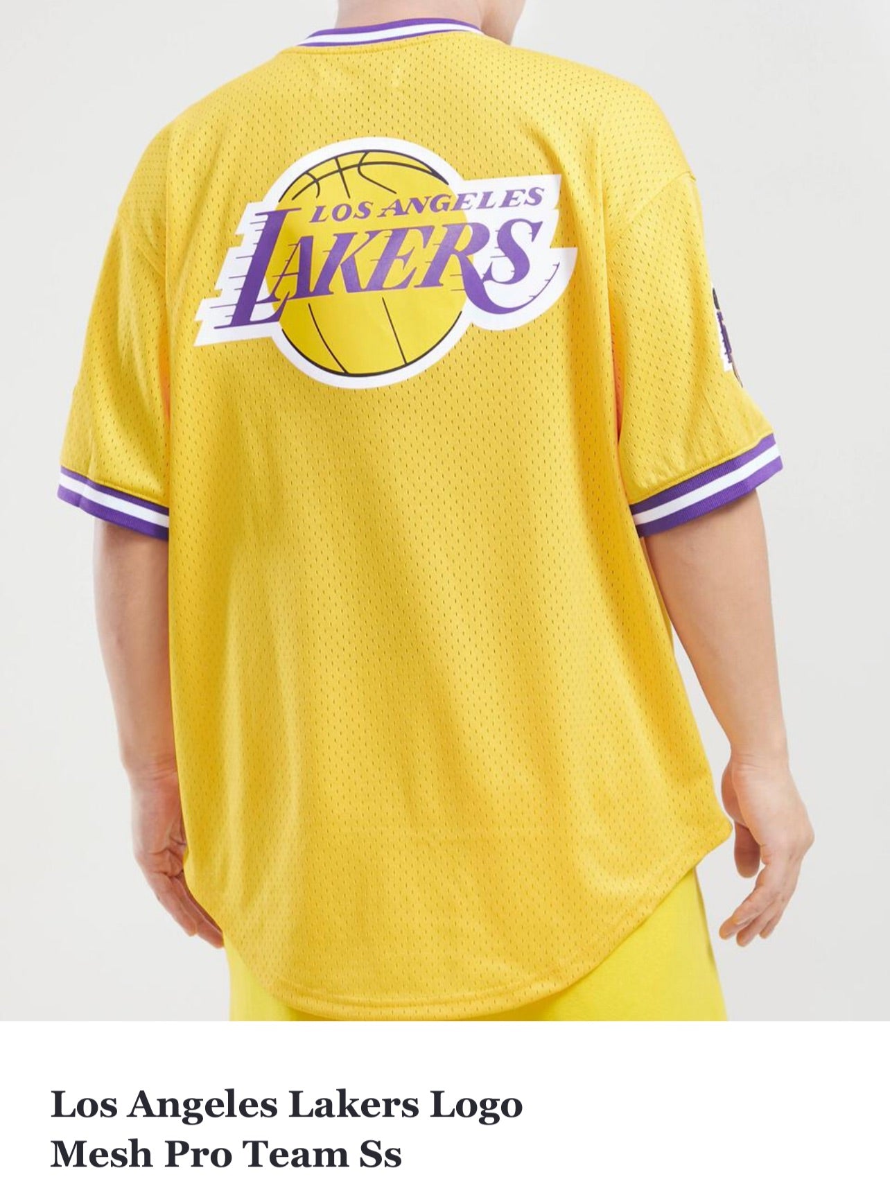 Pro Standard Mens LA Lakers Black Yellow Purple Mesh Jersey
