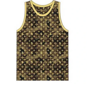Men’s Gold Camo Print Shirt Designer Tank Top