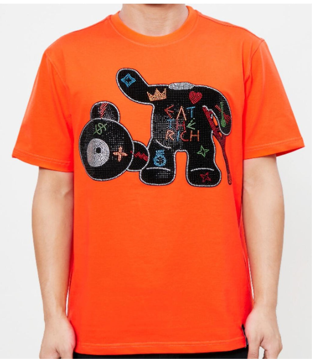Orange Roku Men’s Rhinestone Tee Shirt