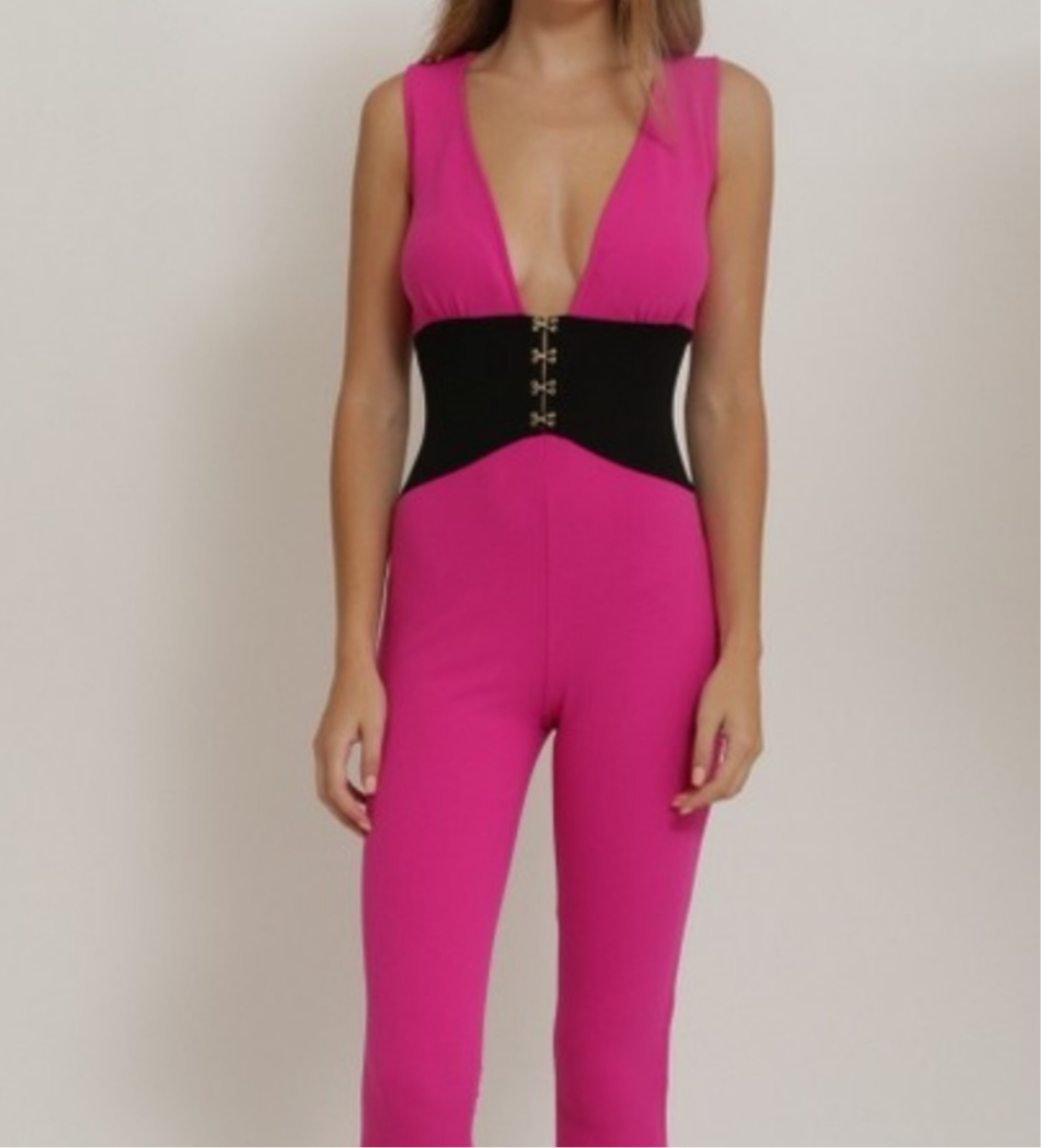 Women’s Hot Pink Stretchy Jumpsuit