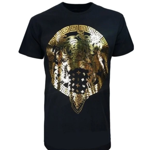 Men’s Black Gold Medusa Tee Shirt