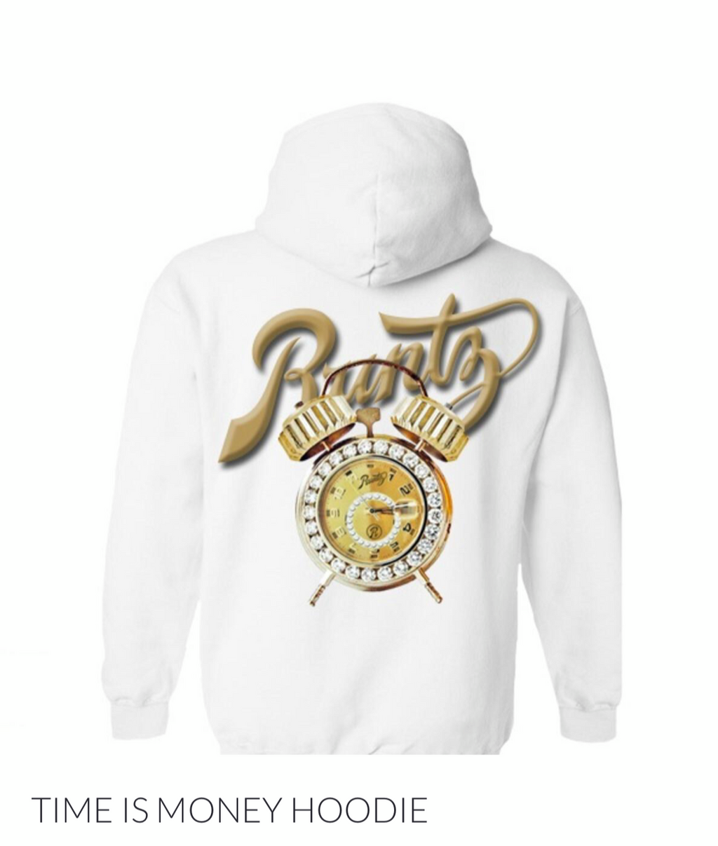 Men’s Runtz Brand Off White Gold Detail Hoodie Sweatshirt