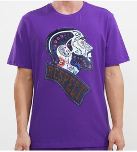 Roku Men’s Nipsey Hussle Rhinestone Purple Tee Shirt