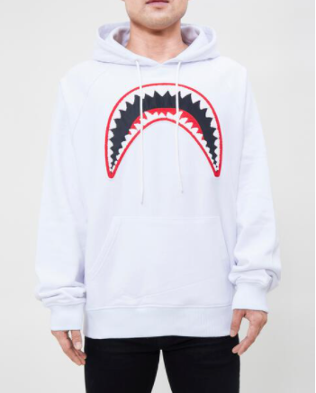 Hudson/Eternity White Shark Mouth Hoody Men’s Crew Neck Sweater Shirt
