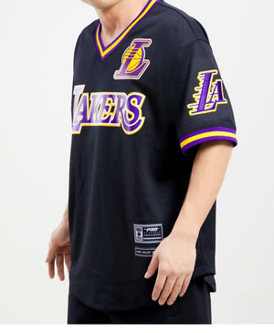 Pro Standard Mens LA Lakers Black Yellow Purple Mesh Jersey