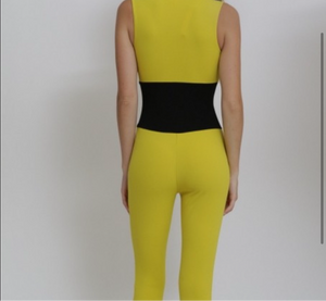 Women’s Yellow Stretchy Jumper Jumpsuit