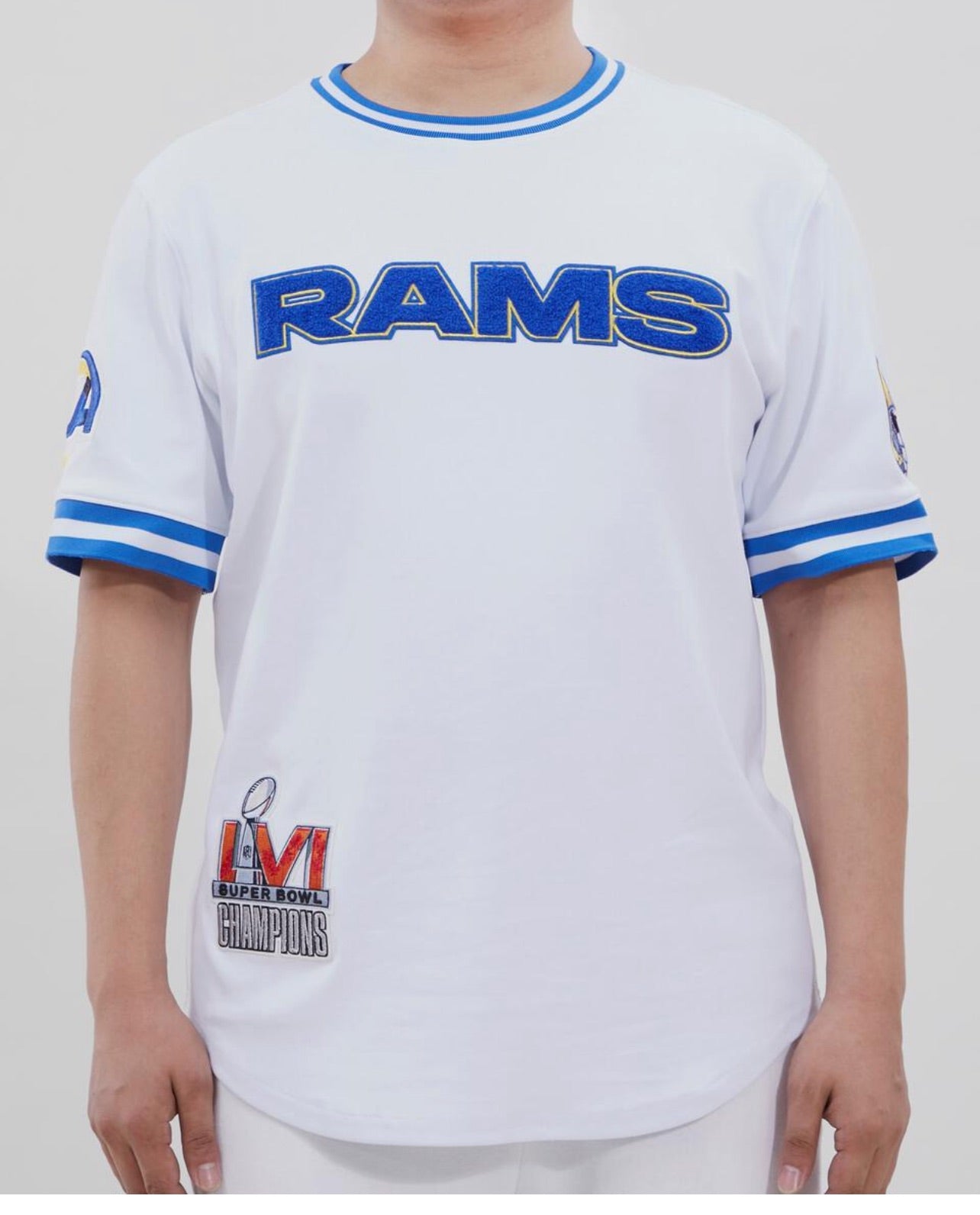 la rams gear Pro Standard Sports Men's LA Rams White Jersey Tee Shirt – Unleashed Streetwear and Apparel