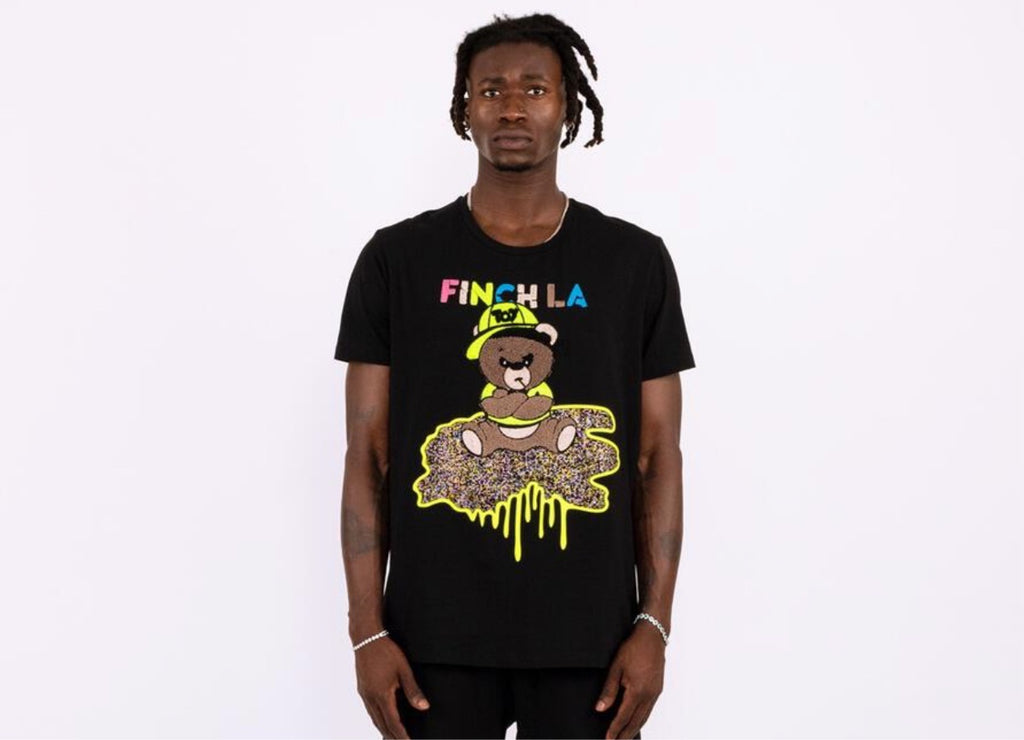 Finch LA Brand Streetwear Mens Rhinestone Tee Shirt