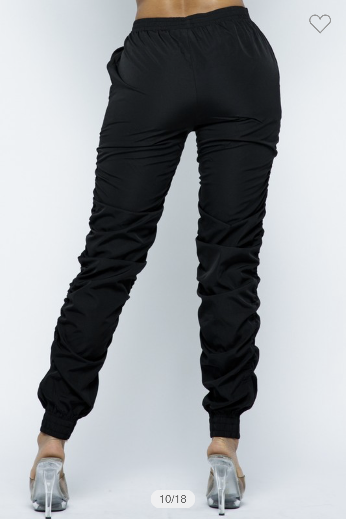 Black Stretchy Waist Stack Stacked Pants