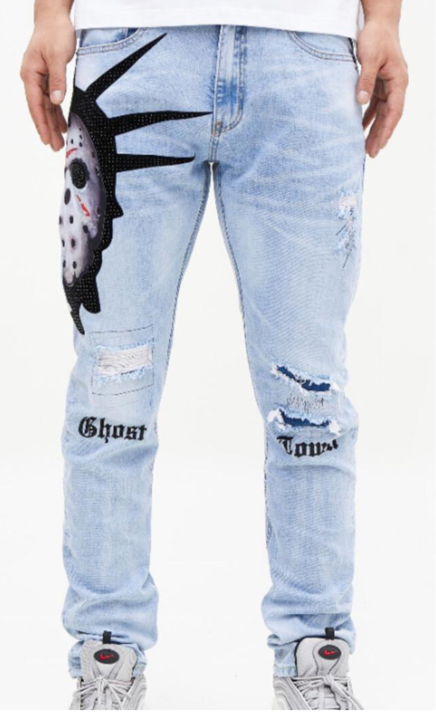 Roku Men’s Rhinestone Denim Jeans Pants