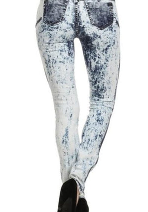 Distressed Skinny Stretch Denim Blue Jeans Pants