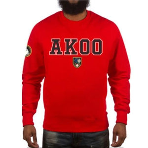 Men’s Akoo Red Crew Neck Embroidered Sweater Sweatshirt