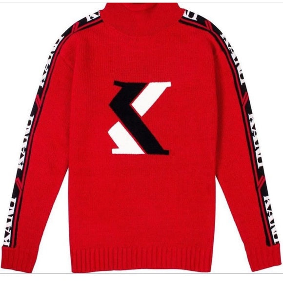 Karl Kani Red Mens Sweater Sweatshirt