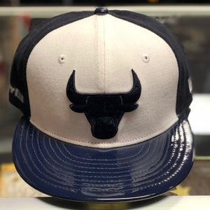 Blue and white new era Chicago bulls hat fitted
