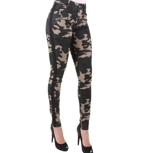 Camo Women’s Army Green Camoflauge Stretch Jeans Pants